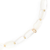 WHITE ELONGATED BEAD NECKLACE