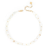 WHITE ELONGATED BEAD NECKLACE