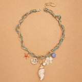 SHELL CHARM COTTON CORD NECKLACE