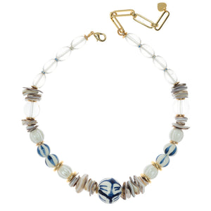PRINTED STONE BEAD NECKLACE