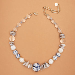 PRINTED STONE BEAD NECKLACE