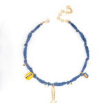 YELLOW CHARM COTTON CORD NECKLACE