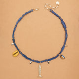 YELLOW CHARM COTTON CORD NECKLACE