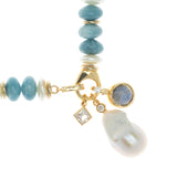 BAROQUE PEARL LOCK TEAL BEAD NECKLACE