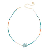 BLUE STAR TURQUOISE BEADED NECKLACE