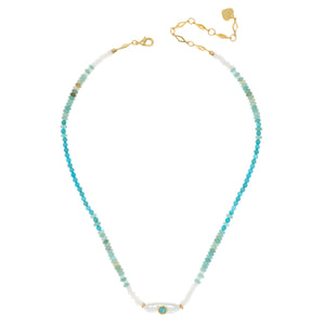 TURQUOISE AMAZONITE SHORT NECKLACE