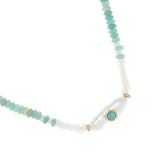 TURQUOISE AMAZONITE SHORT NECKLACE