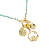TURQUOISE CHARM PENDANT NECKLACE