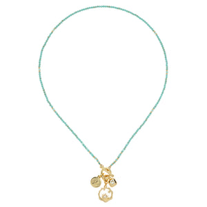 TURQUOISE CHARM PENDANT NECKLACE