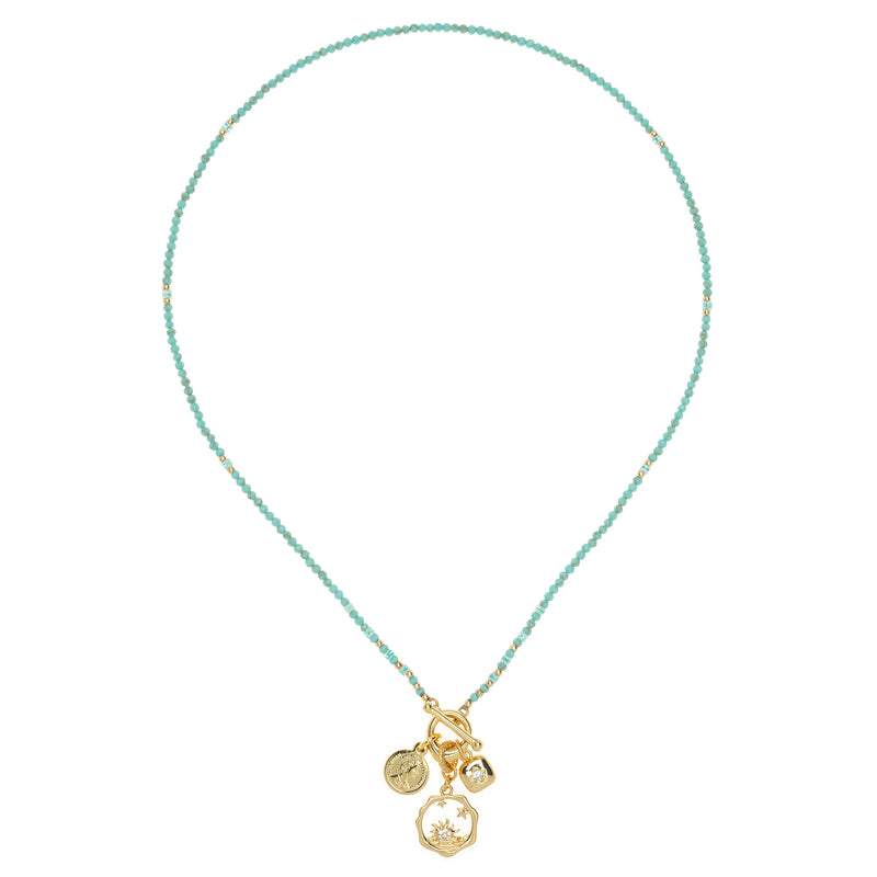 TURQUOISE CHARM PENDANT NECKLACE