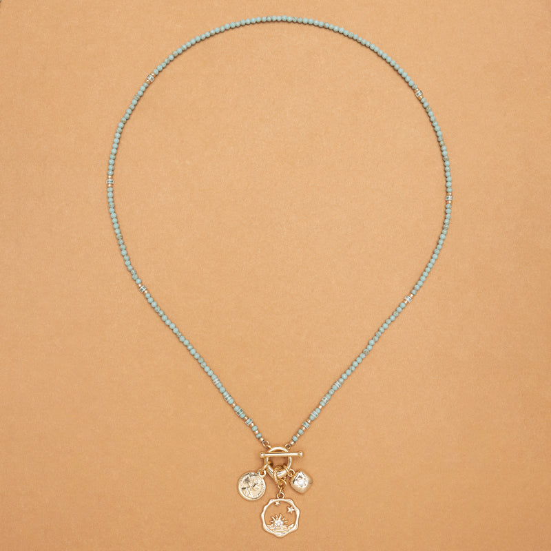 TURQUOISE CHARM PENDANT NECKLACE