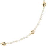 WHITE PEARL GOLD STUD NECKLACE