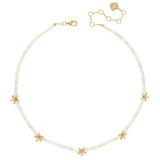 WHITE GOLD STAR BEAD NECKLACE