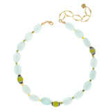 AQUAMARINE GLASS BEADS NECKLACE