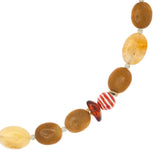 GLASS BEADS YELLOW JASPER AGATE NECKLACE