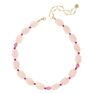 PINK TIGER EYE & ROSE QUARTZ NECKLACE
