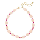 PINK TIGER EYE & ROSE QUARTZ NECKLACE