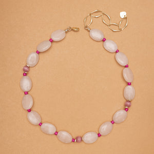 PINK TIGER EYE & ROSE QUARTZ NECKLACE