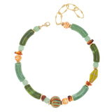 AVENTURINE & CERAMIC BEADS NECKLACE