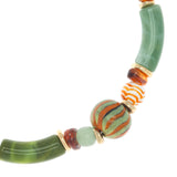 AVENTURINE & CERAMIC BEADS NECKLACE