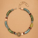 AVENTURINE & CERAMIC BEADS NECKLACE