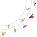 WHITE AND FUCHSIA BEAD BLOOM LAYER NECKLACE (PRE-ORDER TAKES 15 DAYS)