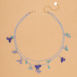LAPIS BEAD BLOOM LAYER NECKLACE (PRE-ORDER TAKES 15 DAYS)