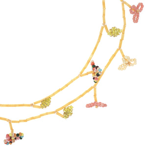 YELLOW BEAD BLOOM LAYER NECKLACE (PRE-ORDER TAKES 15 DAYS)