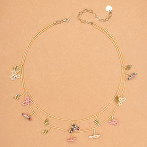 YELLOW BEAD BLOOM LAYER NECKLACE (PRE-ORDER TAKES 15 DAYS)