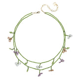 GREEN BEAD BLOOM LAYER NECKLACE (PRE-ORDER TAKES 15 DAYS)