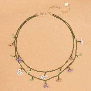 GREEN BEAD BLOOM LAYER NECKLACE (PRE-ORDER TAKES 15 DAYS)