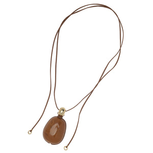 CHUNKY BROWN RESIN NECKLACE (PRE-ORDER TAKES 15 DAYS)