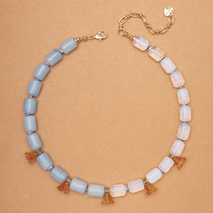 AQUAMARINE AND OPAL BLOOM NECKLACE (PRE-ORDER TAKES 15 DAYS)