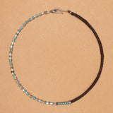 Tide Weave Leather Rope & Turquoise Stone Necklace