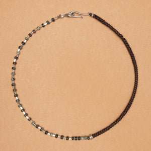 Tide Weave Leather Rope & Chrysoprase Stone Necklace