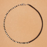 Tide Weave Leather Rope & Chrysoprase Stone Necklace