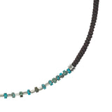 Tide Weave Leather Rope & Turquoise Stone Necklace