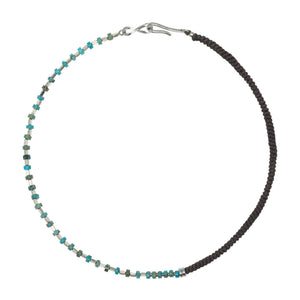 Tide Weave Leather Rope & Turquoise Stone Necklace
