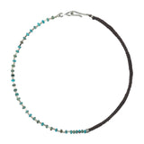Tide Weave Leather Rope & Turquoise Stone Necklace