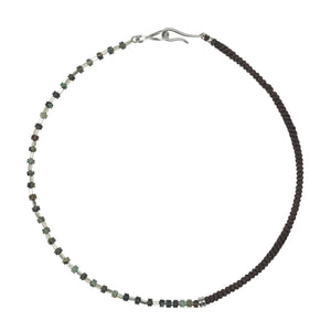 Tide Weave Leather Rope & Chrysoprase Stone Necklace