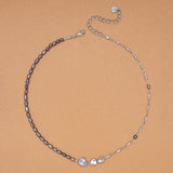 GREY PEARL ASYMMETRICAL NECKLACE