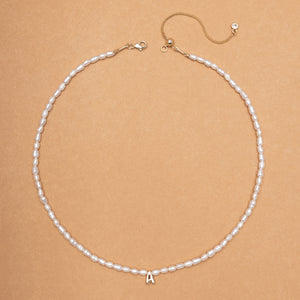 WHITE PEARL A BEAD FASHION NECKLACE