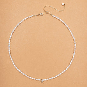 WHITE PEARL C BEAD FASHION NECKLACE