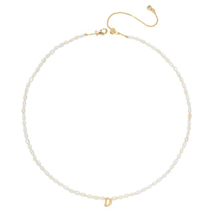 WHITE PEARL D BEAD FASHION NECKLACE