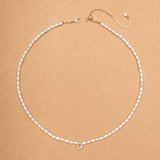 WHITE PEARL D BEAD FASHION NECKLACE