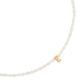 WHITE PEARL E BEAD FASHION NECKLACE