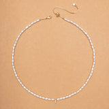 WHITE PEARL F BEAD FASHION NECKLACE