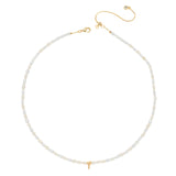 WHITE PEARL F BEAD FASHION NECKLACE