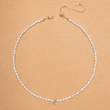 WHITE PEARL G BEAD FASHION NECKLACE