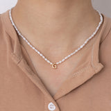 WHITE PEARL G BEAD FASHION NECKLACE